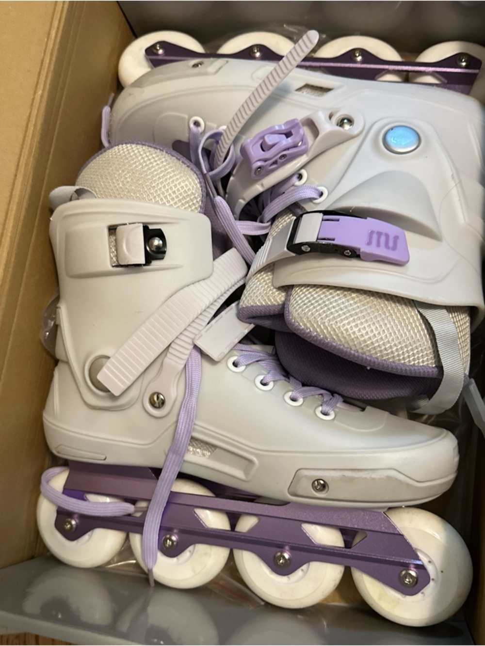 Women’s White and Lavender Inline Skates by
